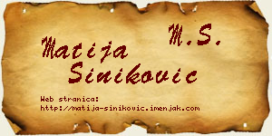 Matija Šiniković vizit kartica